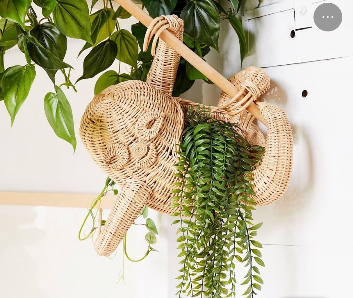 Rattan Sloth Plant Holder