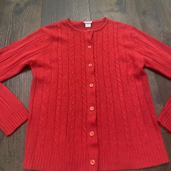 Vintage Women’s Red Sweater Cardigan Size Médium By American Sweetheart Haband #8
