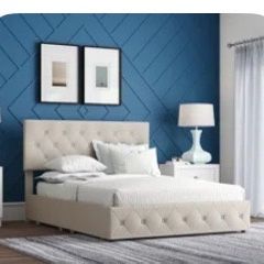QUEEN kendal tufted upholstered storage platform bed