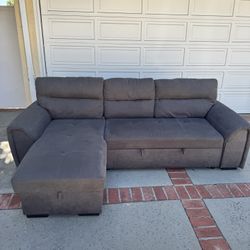 Grey Couch With Sofa Pullout And Storage