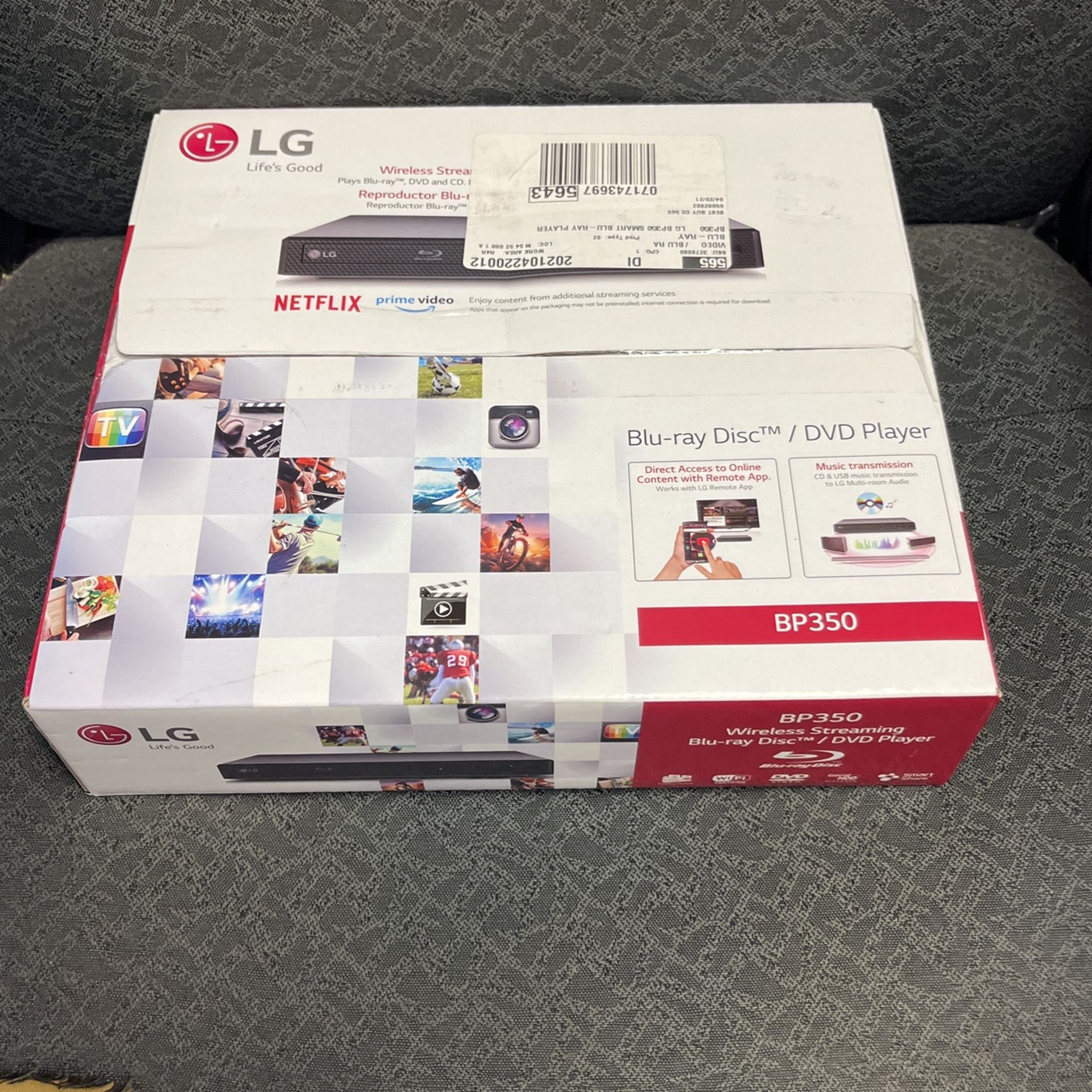 LG bp350 wireless streaming Blu-ray disc DVD player brand new sealed in box Netflix prime video