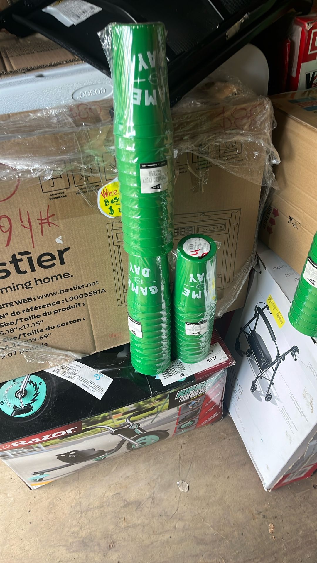 plastic cups 12 for $4 a pack