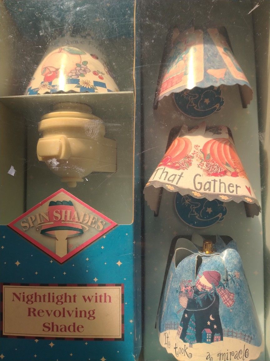 Antique Spin Shades Night Lights Never Opened