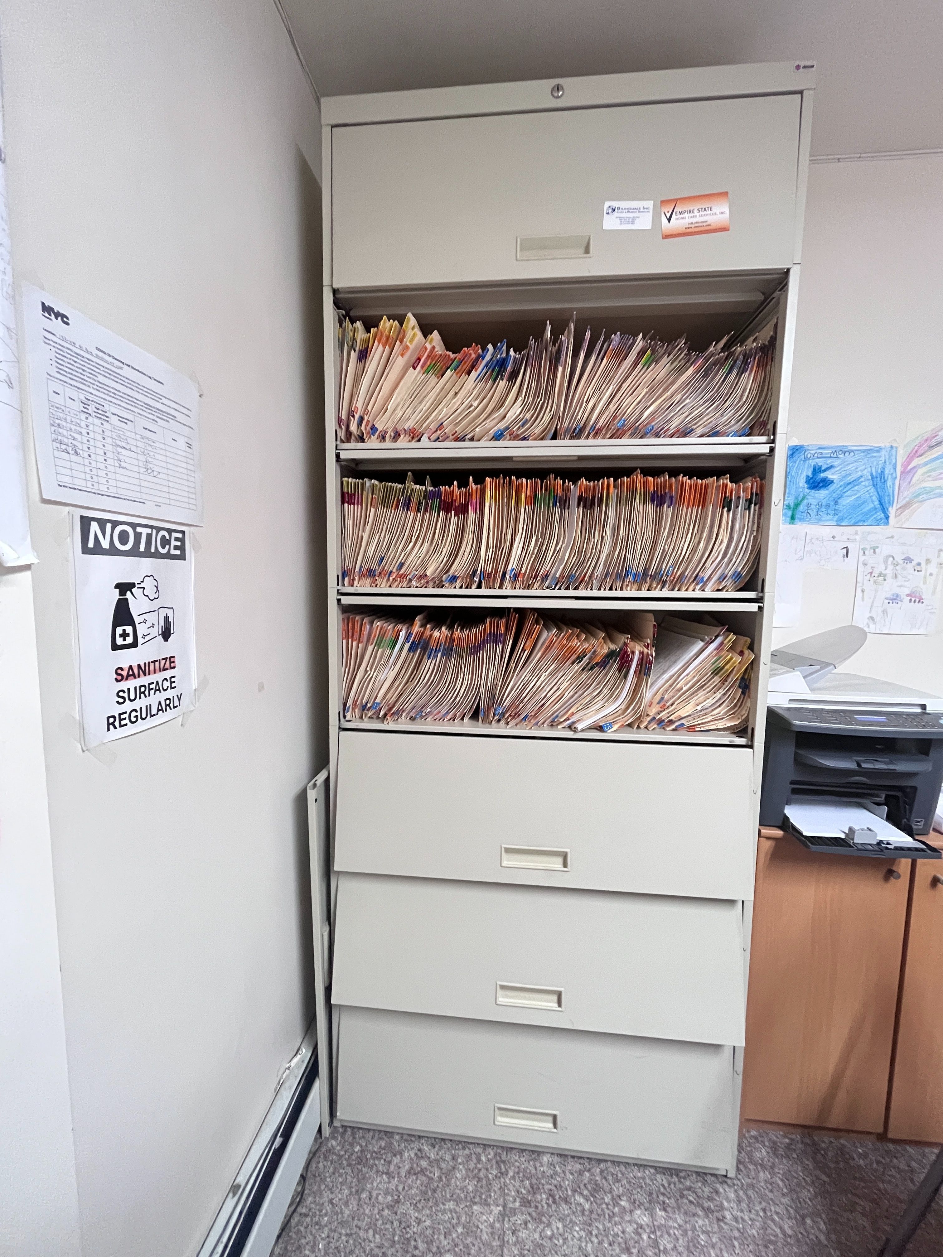Tall Metal File Cabinet with 7 Drawers (second drawer can't close)
