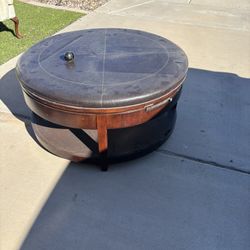 Faux Leather Ottoman - Coffee Table