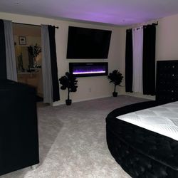 King Size bedroom Suite all black with diamond handles
