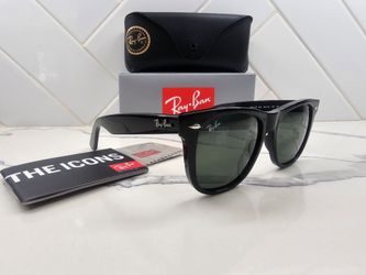 NEW RAY-BAN 2140 Original Wayfarer Classic, Polished Black with G-15 Green lens