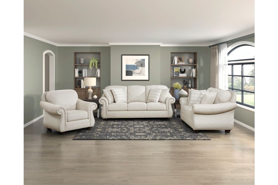 3pc Beige Sofa & Loveseat + Chair Set - Free Delivery Promo 