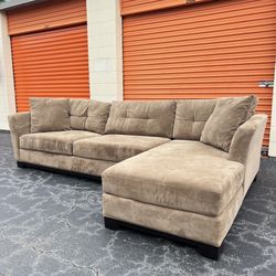 Free Delivery - Beautiful Light Brown Sectional Couch