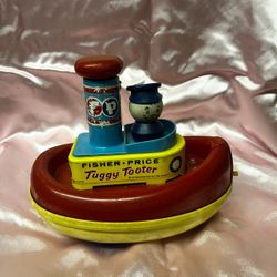 VINTAGE FISHER PRICE TUGGY TOOTER BOAT