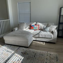 Aspen Beige 86'' Left Arm Facing Chofa with extra cushion to remove chaise