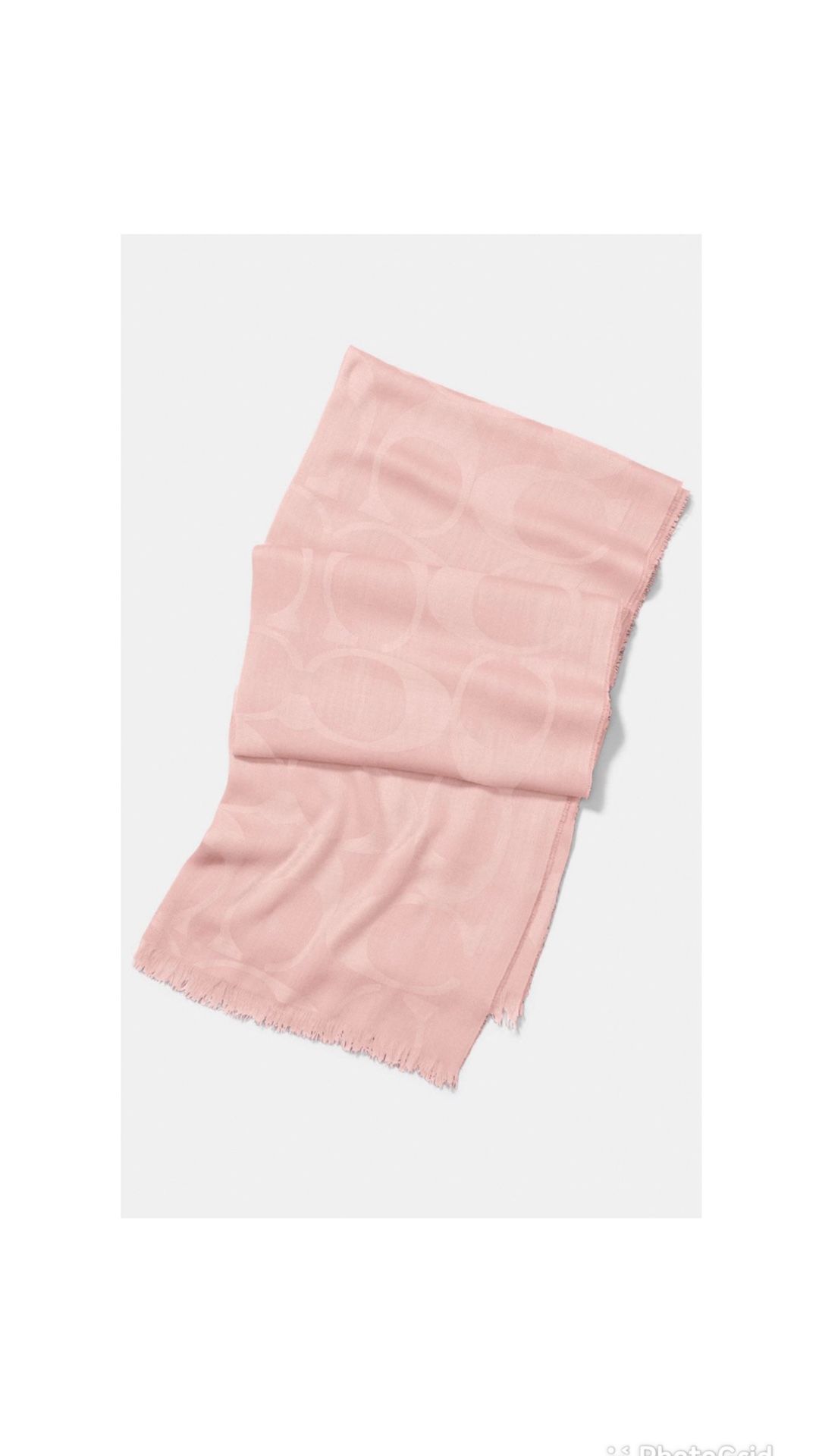 Coach Signature Shawl, Pink Logo Scarf