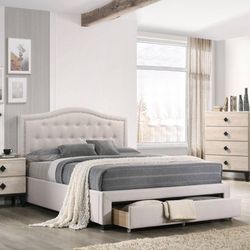 Queen Bed Frame With Underbed Drawers 