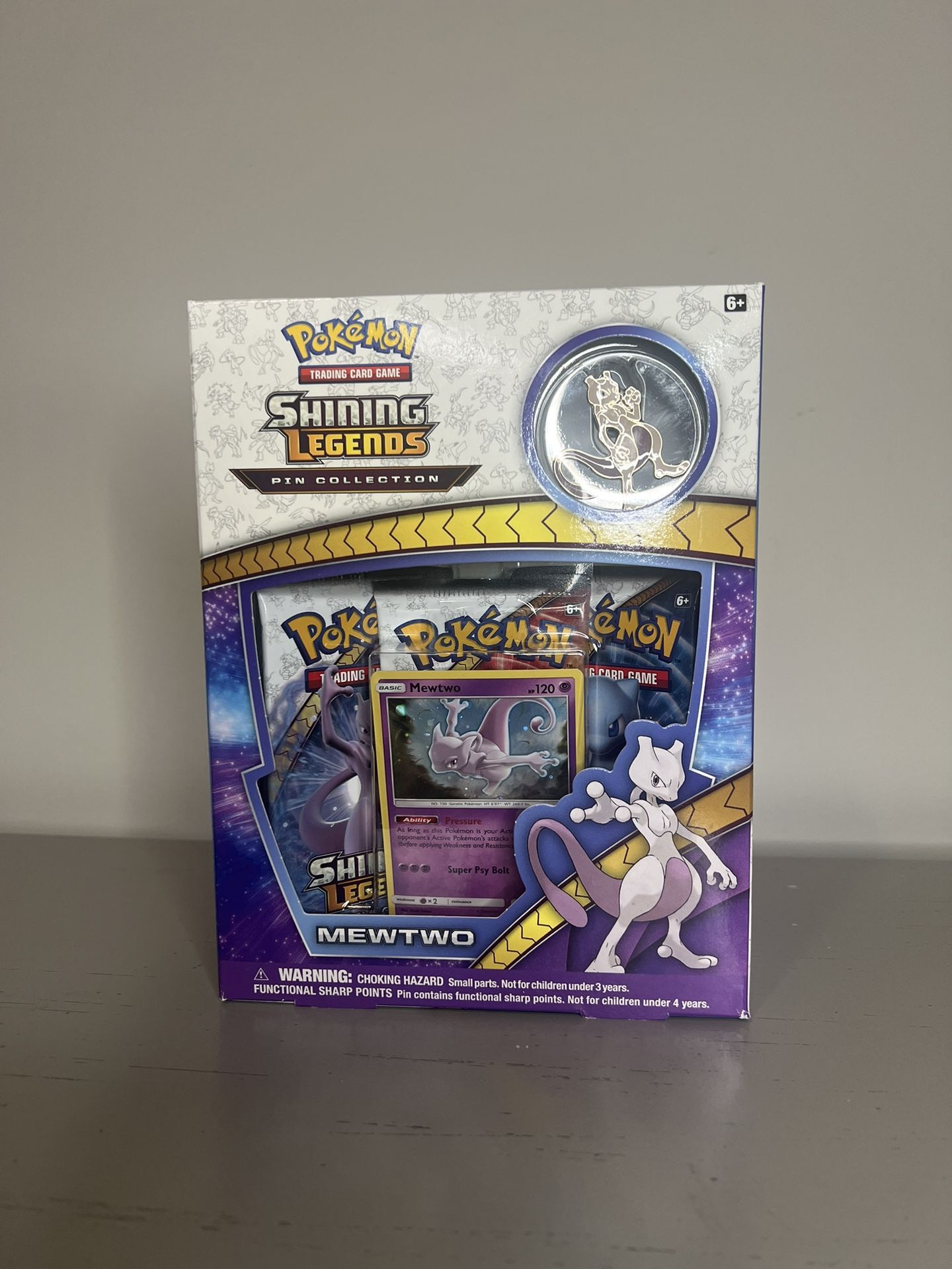 Pokemon TCG Shining Legends Mewtwo Pin Collection Box