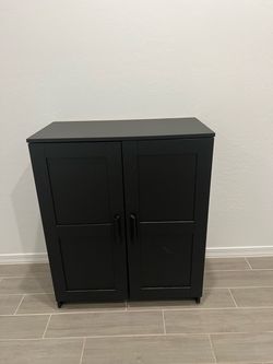 Black Two-Door Storage Cabinet