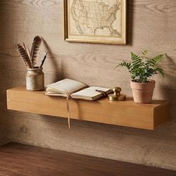 Fireplace Mantel with Invisible metal 60” x 9” x 6” Natural Fir Wood Floating Wall Shelf
