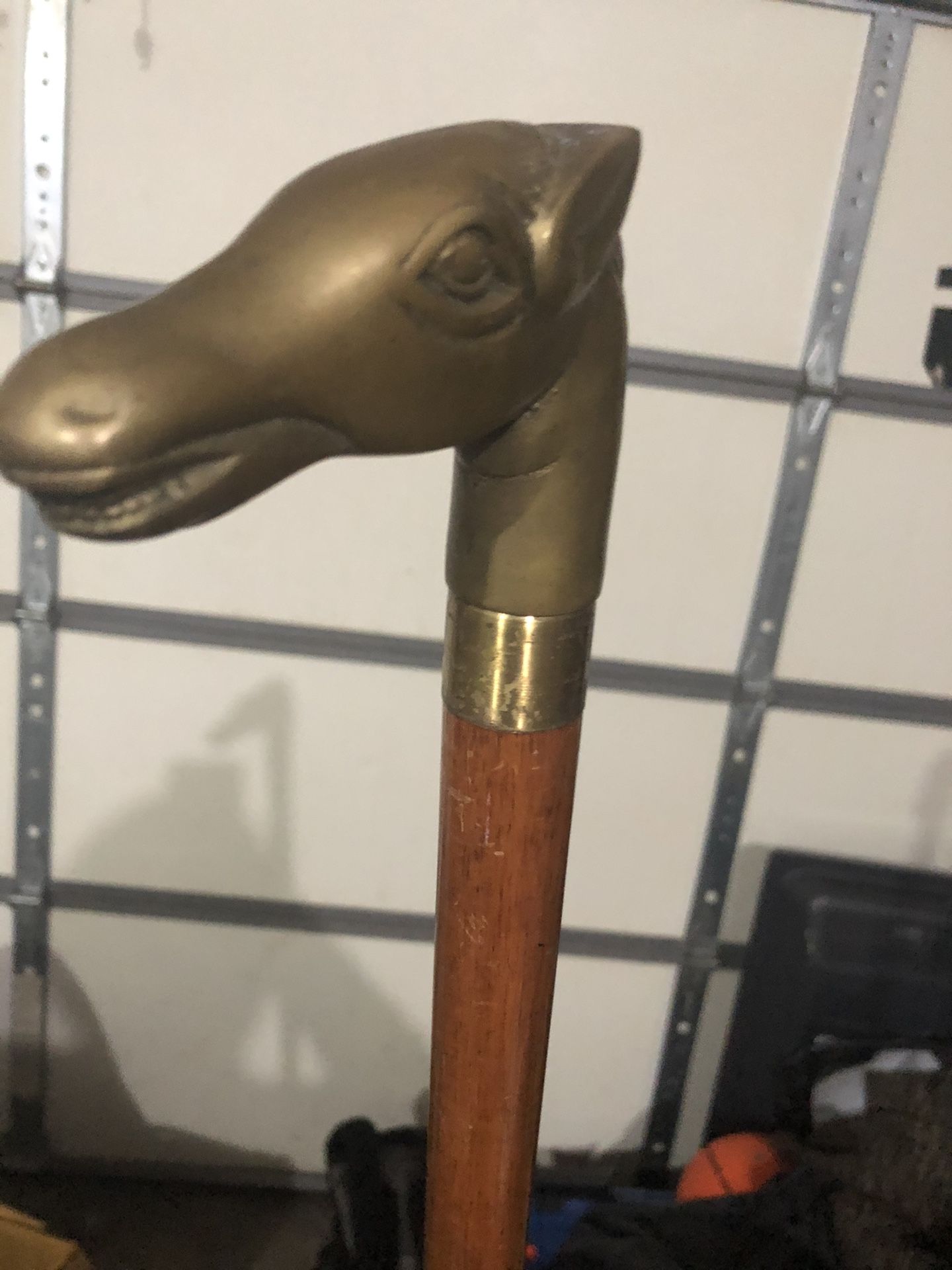 I accept credit cards through Square3 piece pool stick/ walking cane with antique brass horse head