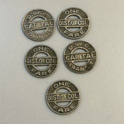 Vintage District Of Columbia Ride Tokens