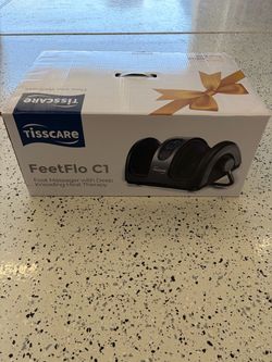 TISSCARE FeetFlo C1 Foot Massager Deep Kneading Heat Multispeed Remote-NEW/OB