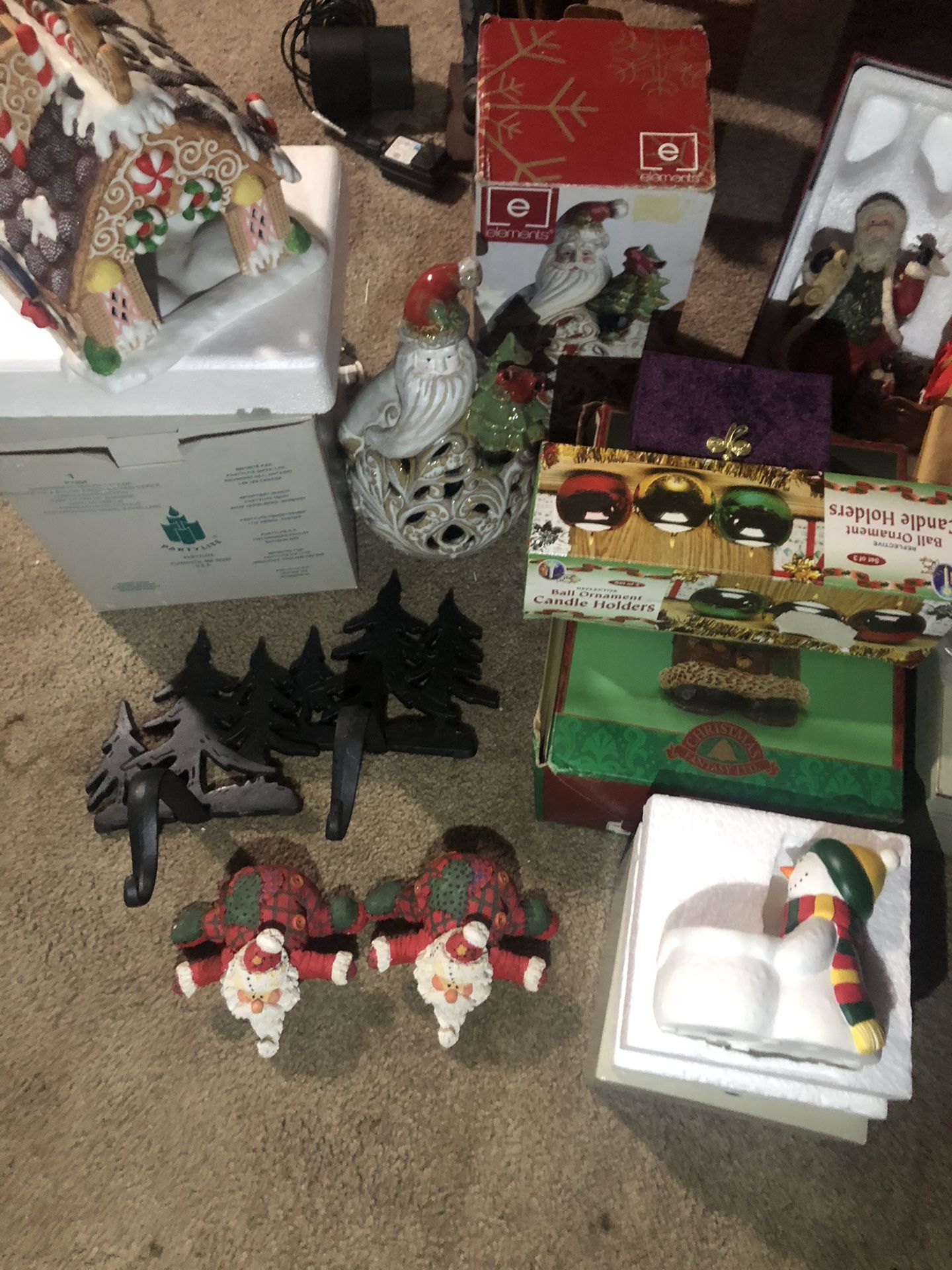 Christmas Candle Holders, Lights, Stocking Hangers Decor