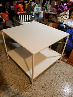 White metal table