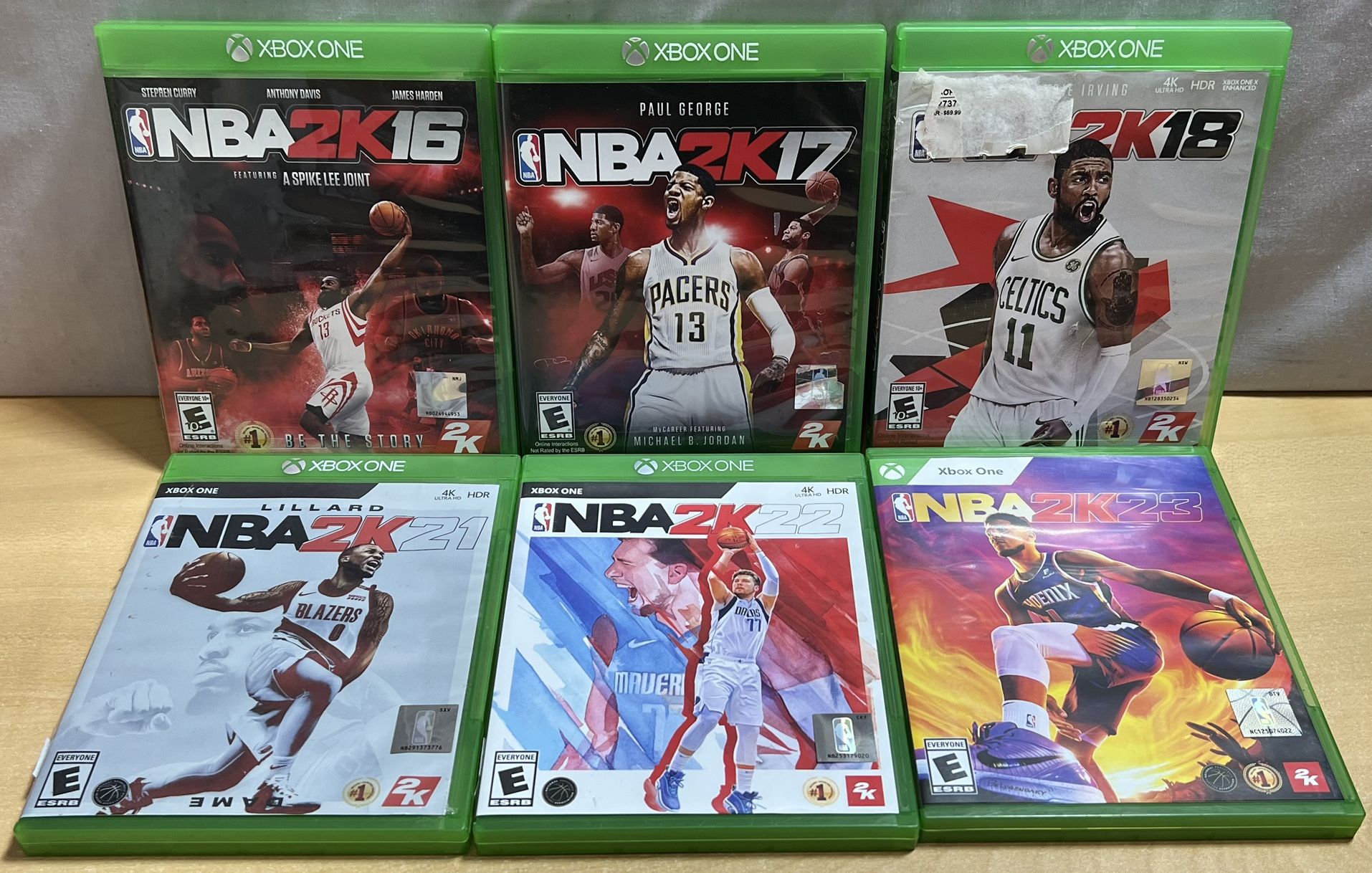 Xbox One NBA 2K16, 2K17, 2K18, 2K21, 2K22, & 2K23 Basketball Video Game Bundle