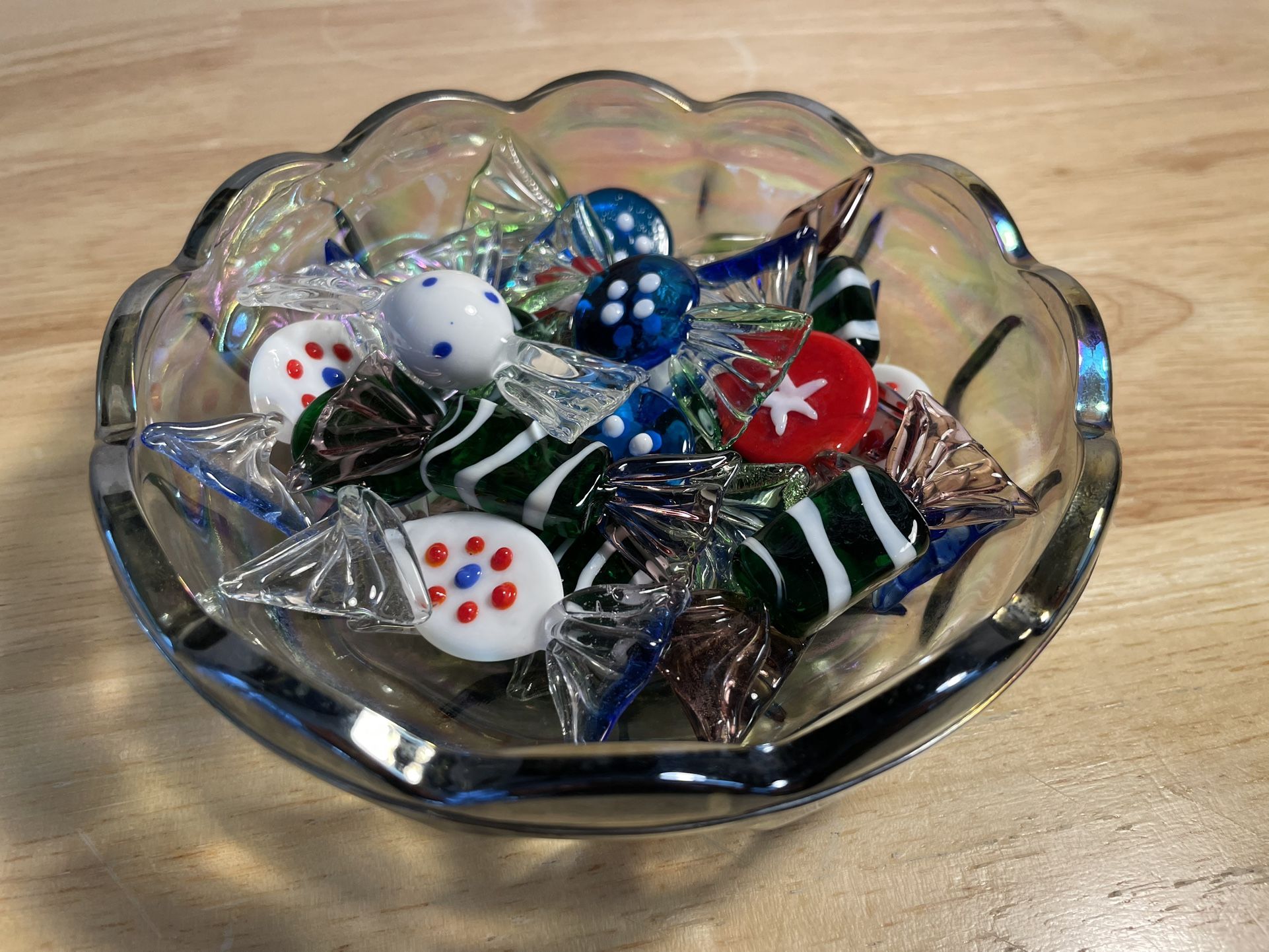 22 pieces Vintage Murano Style Rainbow Art Glass Candy