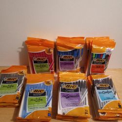 Bic Crystal Or Round Stic Grip Pens Stationary 2/$3