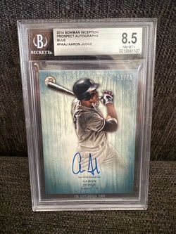 2014 Bowman Inception RC Prospect Aaron Judge #PA-AJ Blue /75 BGS 8.5 AUTO 10