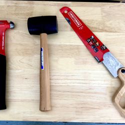 NEW tools - Hammer, Rubber Mallet And Saw