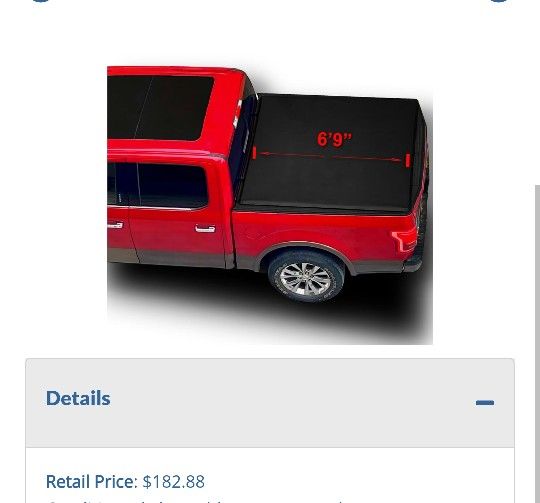 Lot # SV3784: 6'9" Soft Roll Up Tonneau Cover for 2020 2021 2022 2023 2024 2025 2026 Chevy Silverado GMC Sierra 2500HD 3500HD Pickup Vinyl Truck Bed C