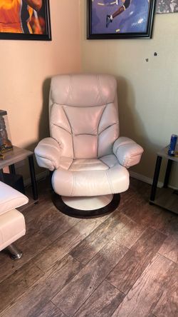 2 Leather Reclining/Swivel Chairs
