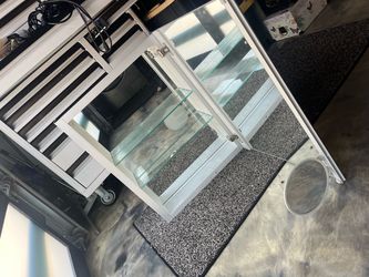 Bathroom mirror cabinet with assembly