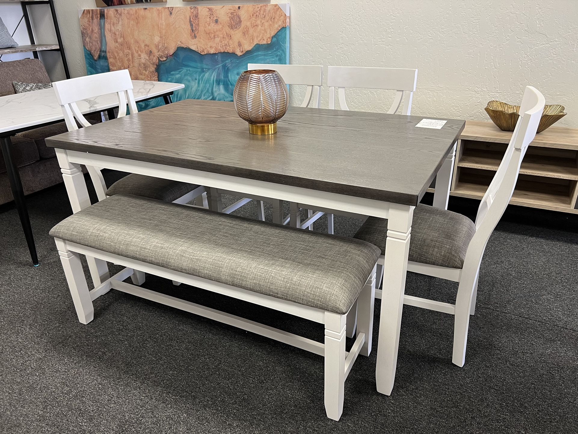 White And Grey Dinette Set