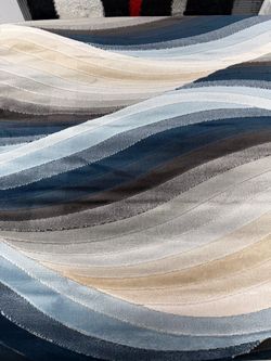 Abstract Area Rug Gray Blue Ivory