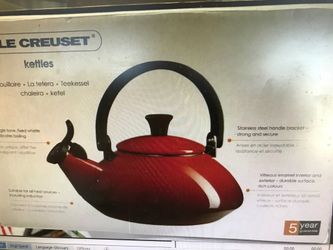 Le creuset zen whistling anamel steel tea kettle for Sale in Phoenix