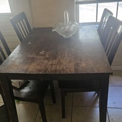 Dining Table With Four Chairs Solid Wood