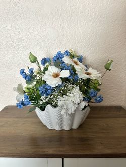 White and Blue Floral Arrangement