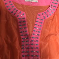 Designer Trina Turk Silk Tunic, Size M