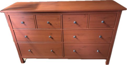 IKEA 8-drawer wood dresser, HEMNES rust-red stain