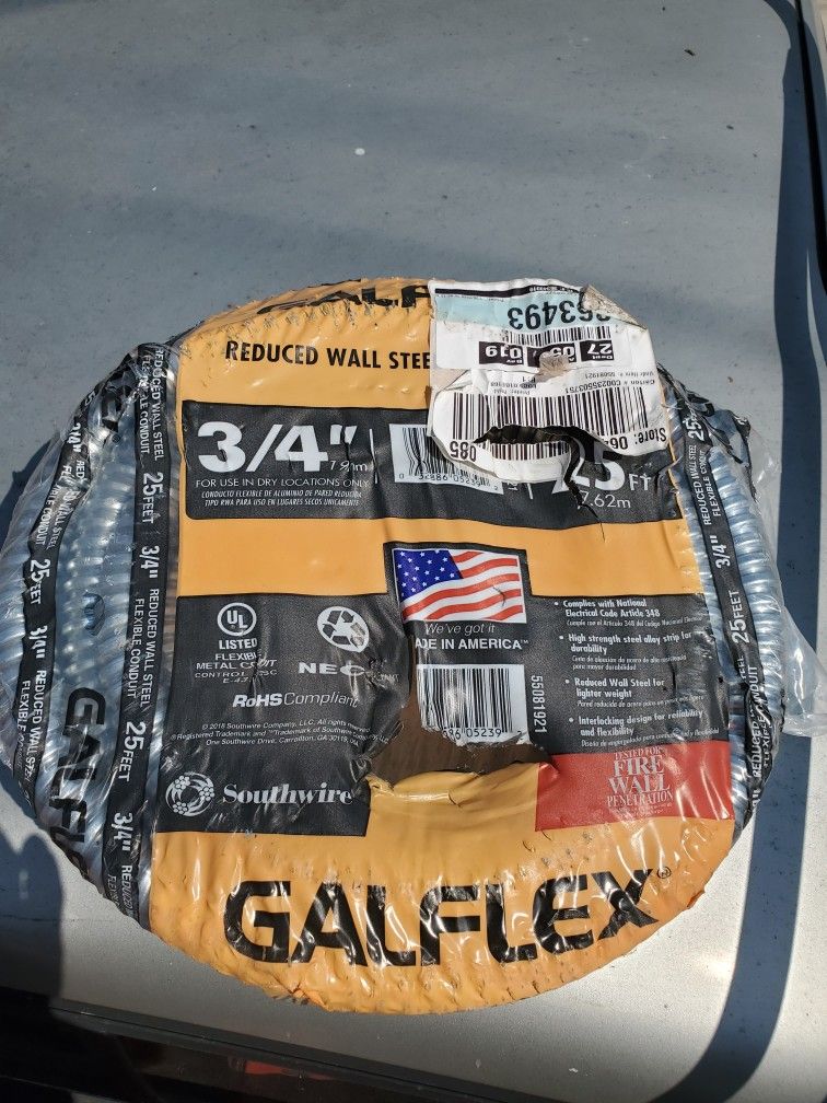 Galflex 3/4"x25ft Reduced Wall Flexible Steel Conduit
