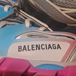 Balenciaga TRACK size 8 Athletic Shoes Pink Blue Gray Pre-owned