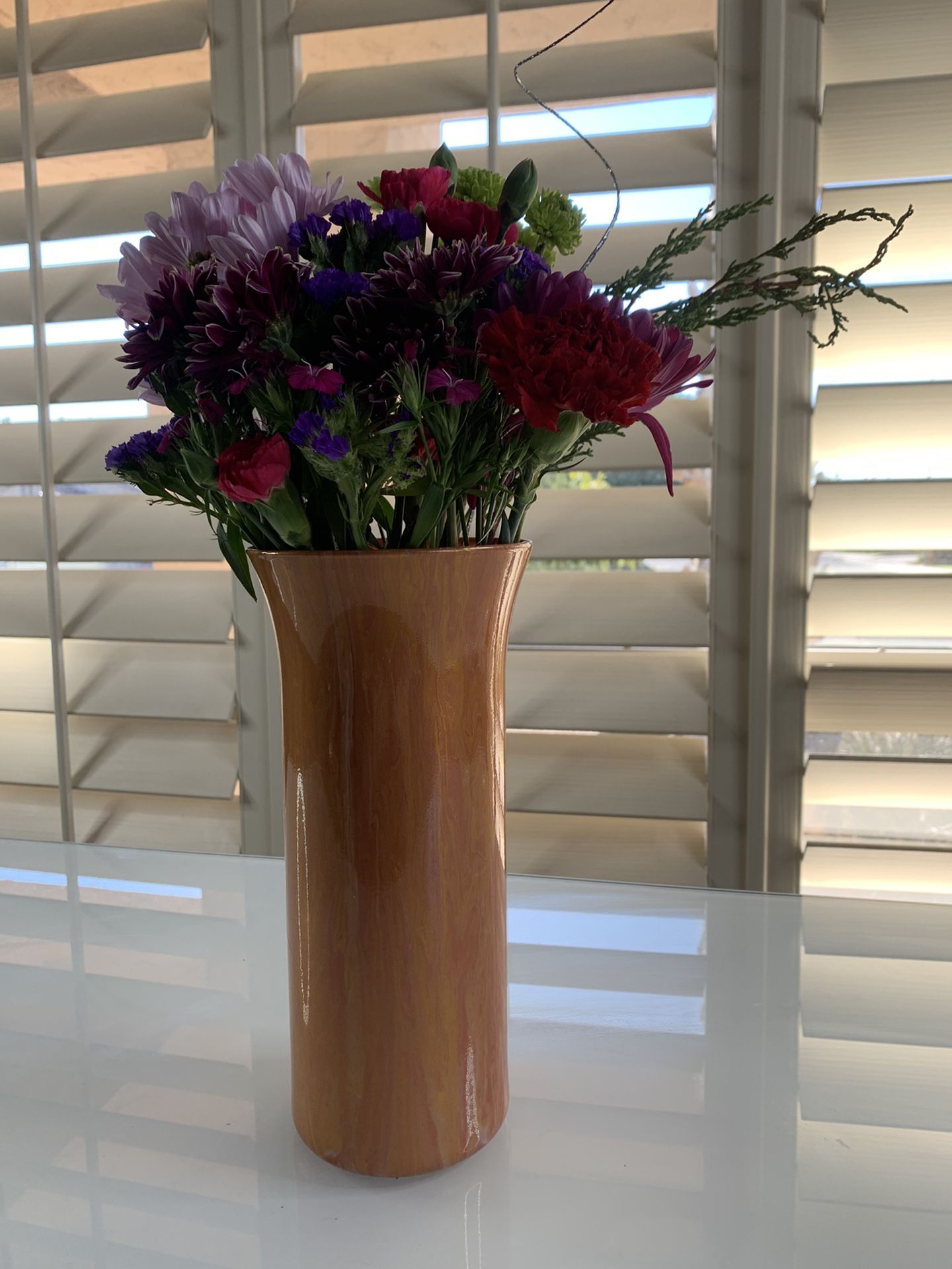 Hand painted glass vase