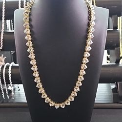 Heart-shaped Tennis Cluster Chain