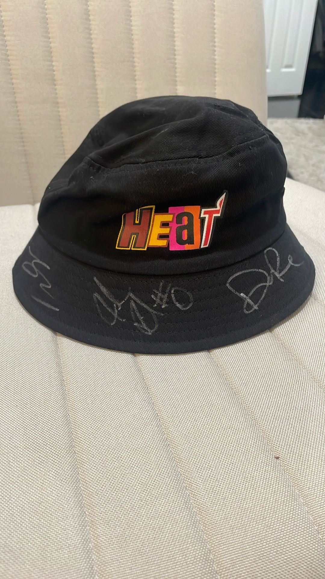 Signed Heat Hat Signed By Some Players And The Coach