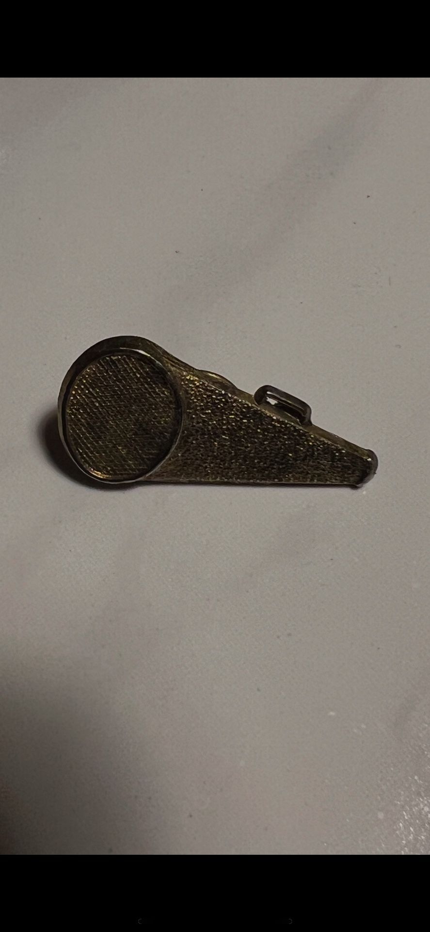 Vintage megaphone pin letterman’s jacket, cheerleading lapel pin collectible