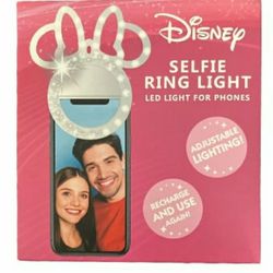 Disney Minnie Selfie Ring Light For Cellphone Phone Adjustable Lighting Recharge