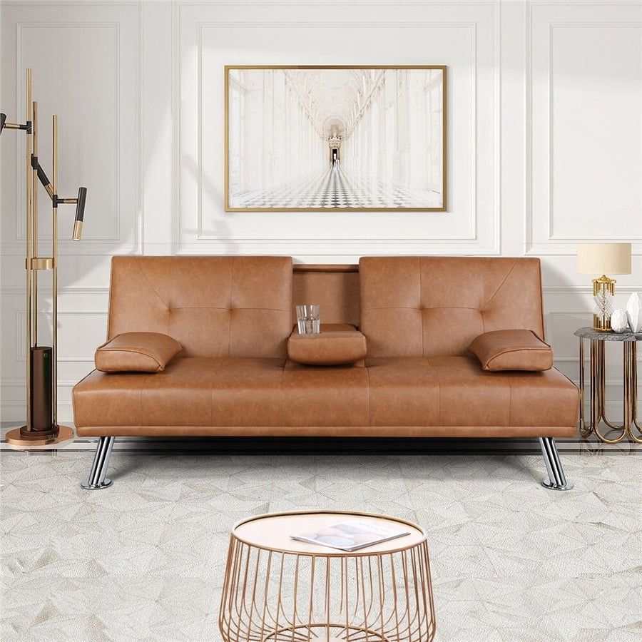 Modern Recliner Couch Faux Leather Futon Sofa Bed
