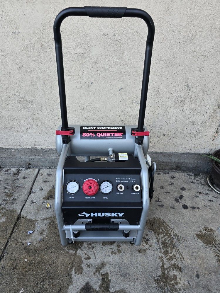 Huskey 4.5 Gal. 175 PSI Portable Electric Quiet Air Compressor