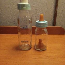 Pair Of Nursmatic Glass Baby Bottles 